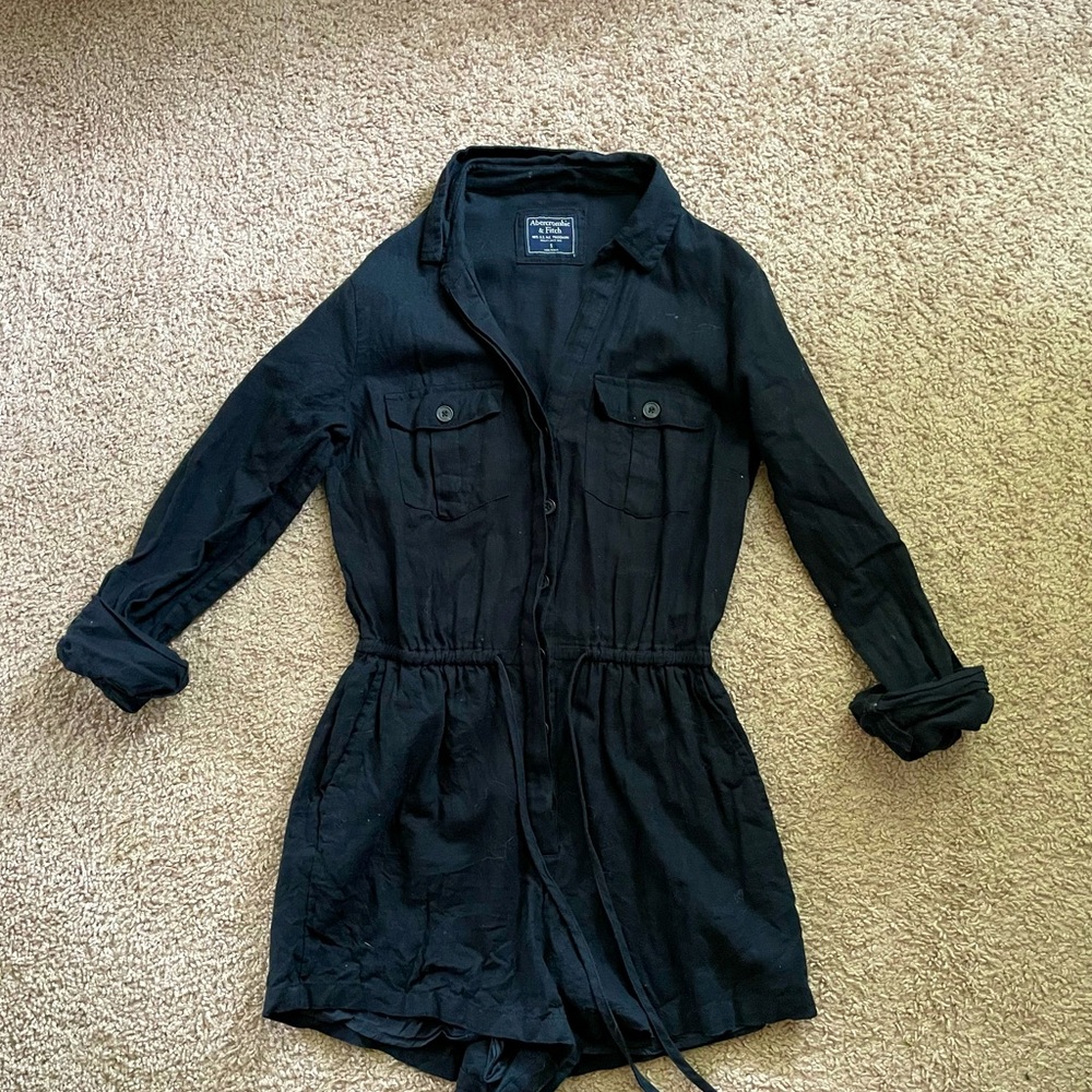 Black long sleeve romper